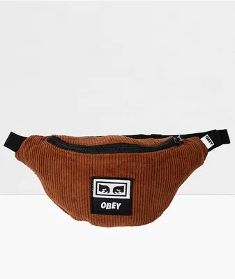 Obey Wasted Biscotti Brown Corduroy Fanny Pack