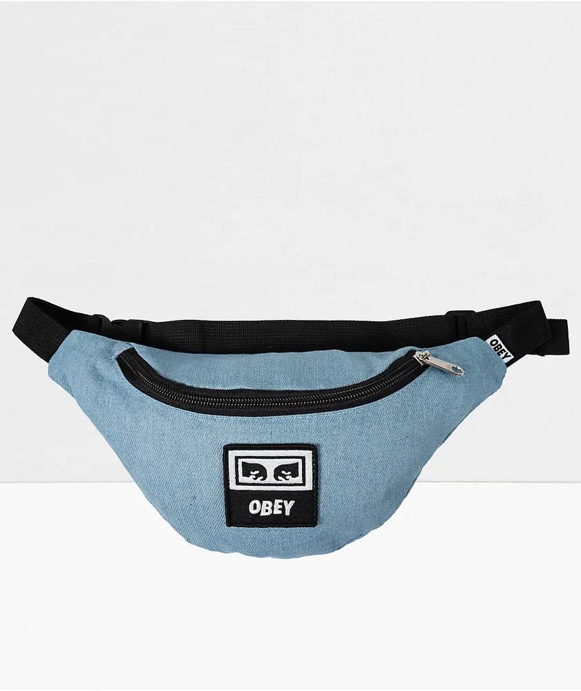 Obey Wasted Light Blue Denim Fanny Pack