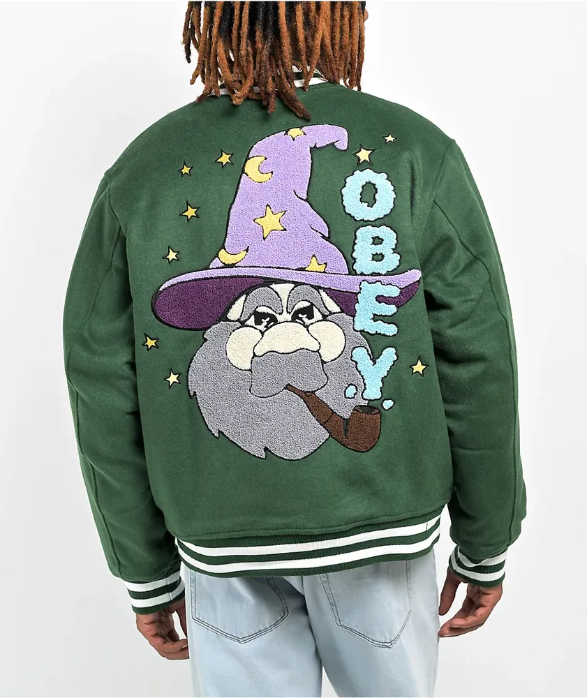 Obey Wizard Black Varsity Jacket