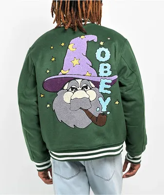 Obey Wizard Black Varsity Jacket