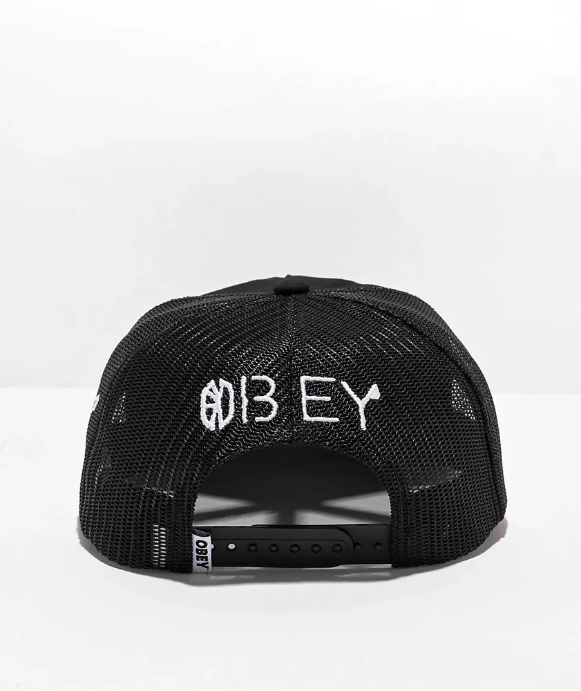 Obey World Black Strapback Hat
