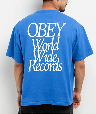 Obey Worldwide Records Blue T-Shirt