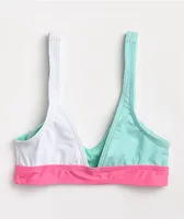 Odd Future Colorblock White & Mint Bralette Bikini Top