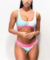 Odd Future Colorblock White & Mint Cheeky Bikini Bottom