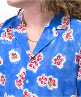 Odd Future Flowers Blue & Purple Short Sleeve Button Up Shirt