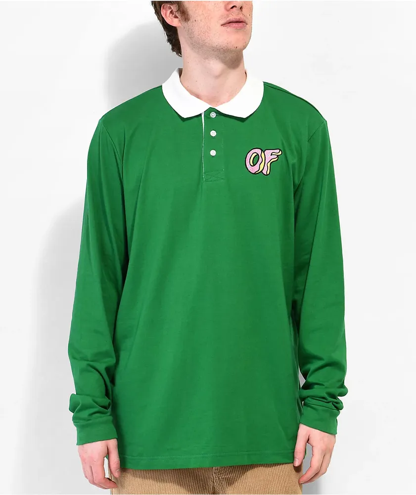 Odd Future Logo Green Long sleeve Polo Shirt