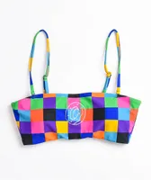 Odd Future Multi Checkered Bandeau Bikini Top