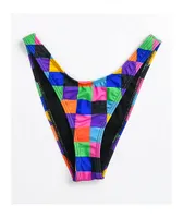 Odd Future Multi Checkered High Leg Bikini Bottom