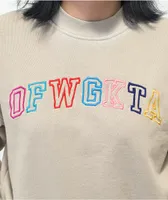 Odd Future OFWGKTA Tan Crop Crewneck Sweatshirt