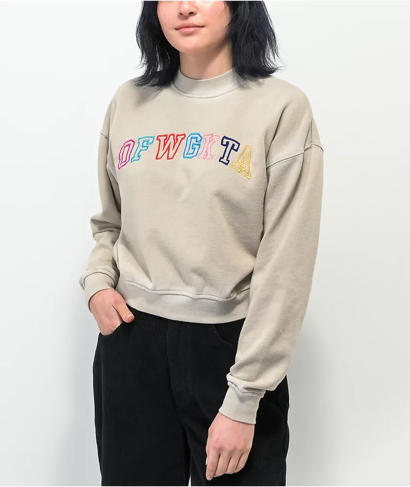 Odd Future OFWGKTA Tan Crop Crewneck Sweatshirt