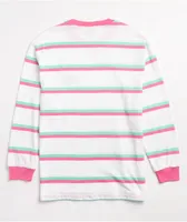 Odd Future Pink & Blue Mini Stripe Long Sleeve T-Shirt