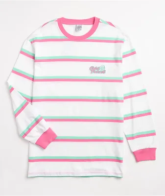 Odd Future Pink & Blue Mini Stripe Long Sleeve T-Shirt