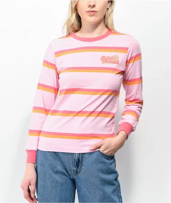 Odd Future Pink & Orange Stripe Long Sleeve T-Shirt