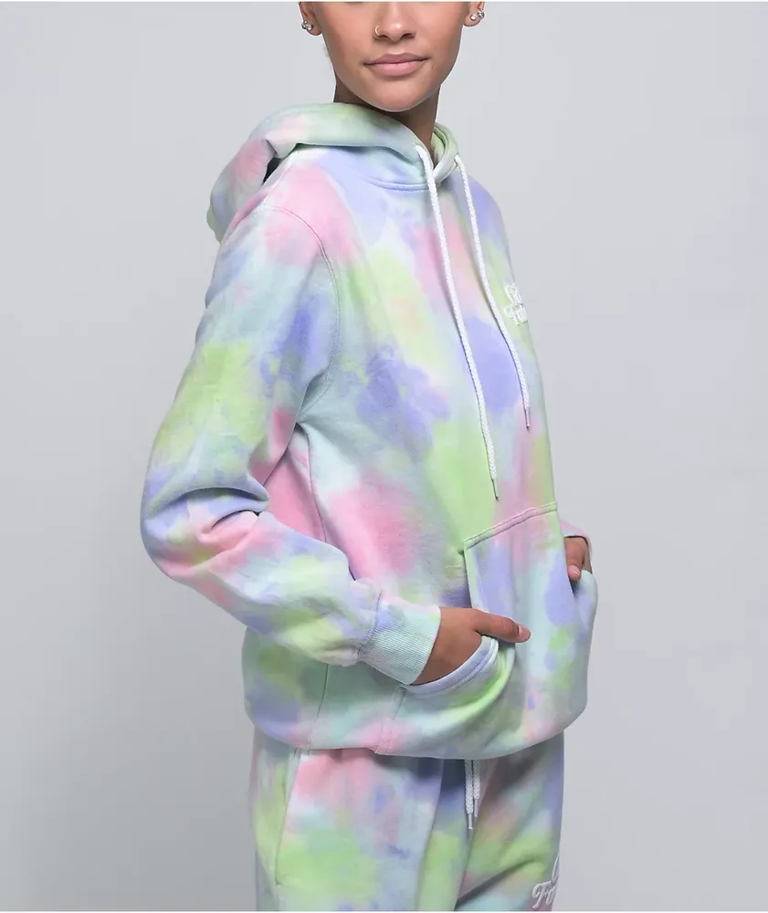 Odd Future Puff Print Pastel Wash Tie Dye Hoodie