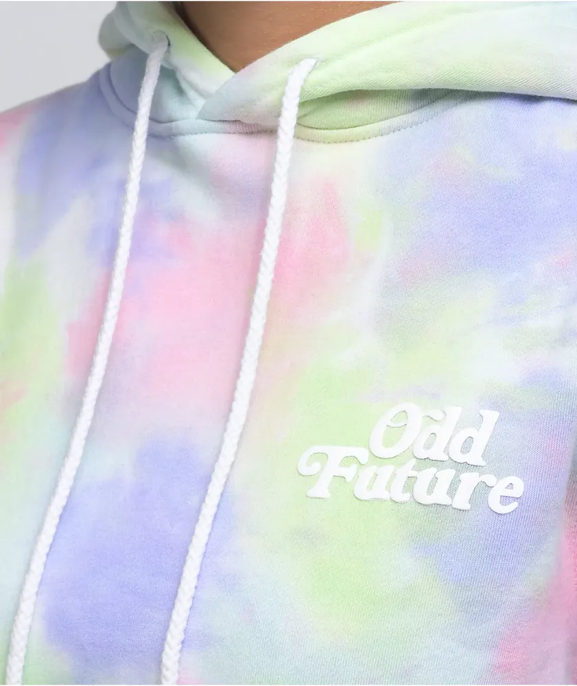 Odd Future Puff Print Pastel Wash Tie Dye Hoodie