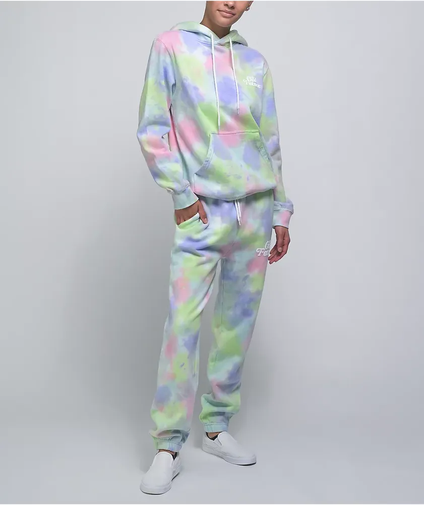 Odd Future Puff Print Pastel Wash Tie Dye Hoodie