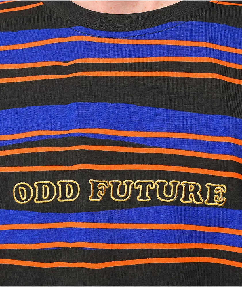 Odd Future Purple, Black, & Orange Striped T-Shirt