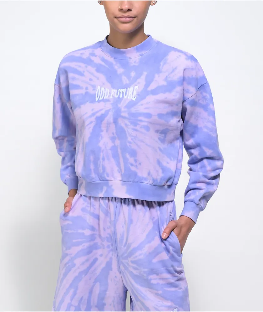 Odd Future Purple Spiral Tie Dye Crewneck Sweatshirt