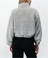 Odd Future Sherpa Grey Crop Half Zip Fleece Sweatshirt