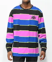 Odd Future Zigzag Black, Blue & Purple Stripe Long Sleeve T-Shirt