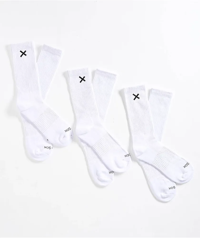 Odd Sox 3 Pack White Quarter Socks