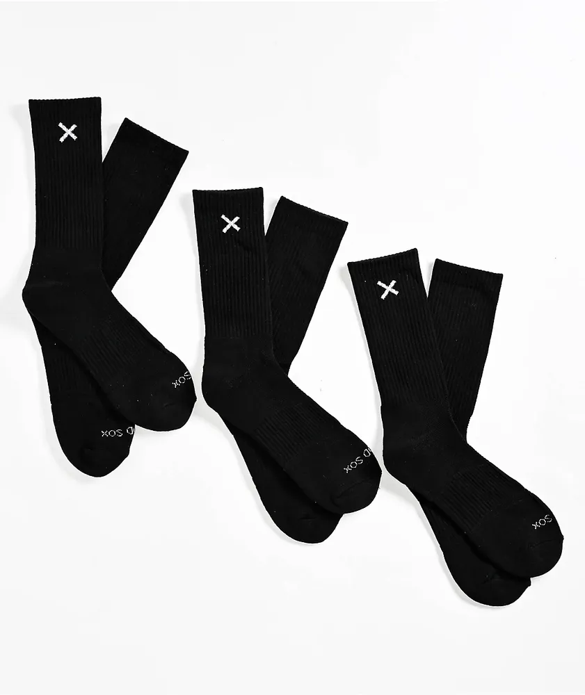 Odd Sox Basix 3 Pack White Crew Socks