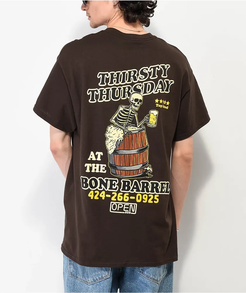 Open 925 Thirsty Thursday Brown T-Shirt