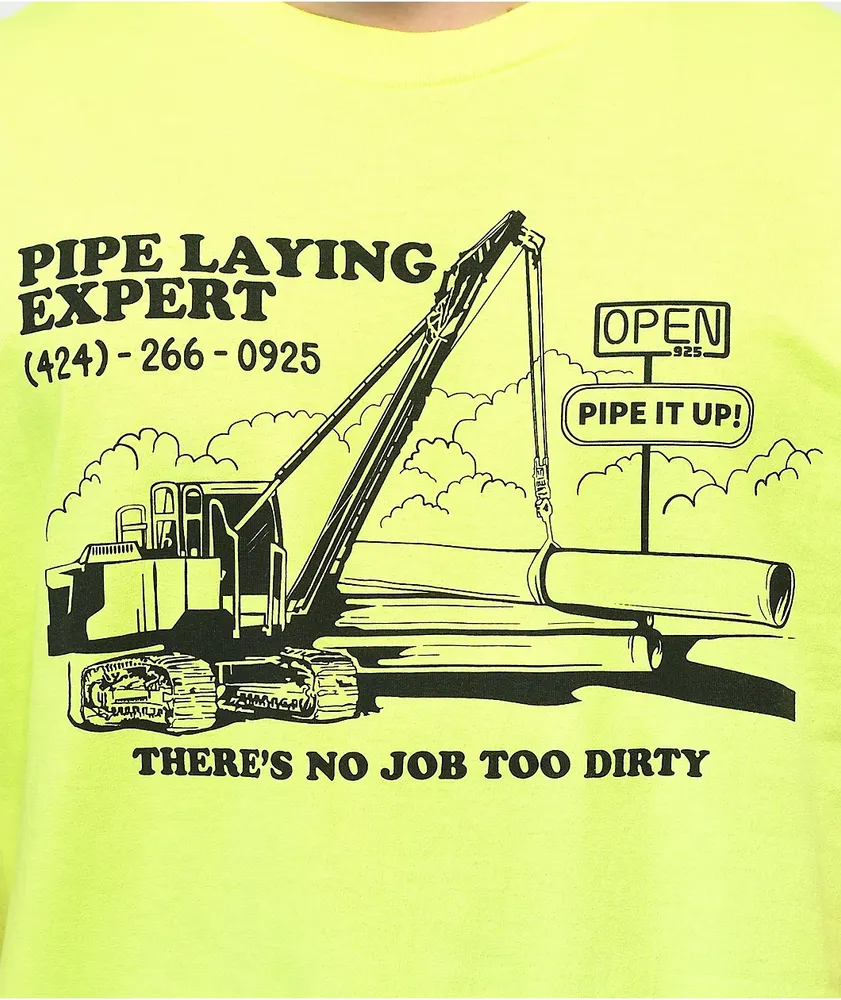 Open925 Pipe Laying Neon Yellow T-Shirt