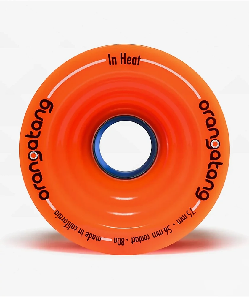 Orangatang In Heat 75mm 80a Orange Longboard Wheels
