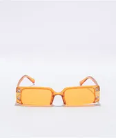 Orange Half Rim Rectangle Sunglasses