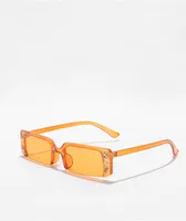 Orange Half Rim Rectangle Sunglasses