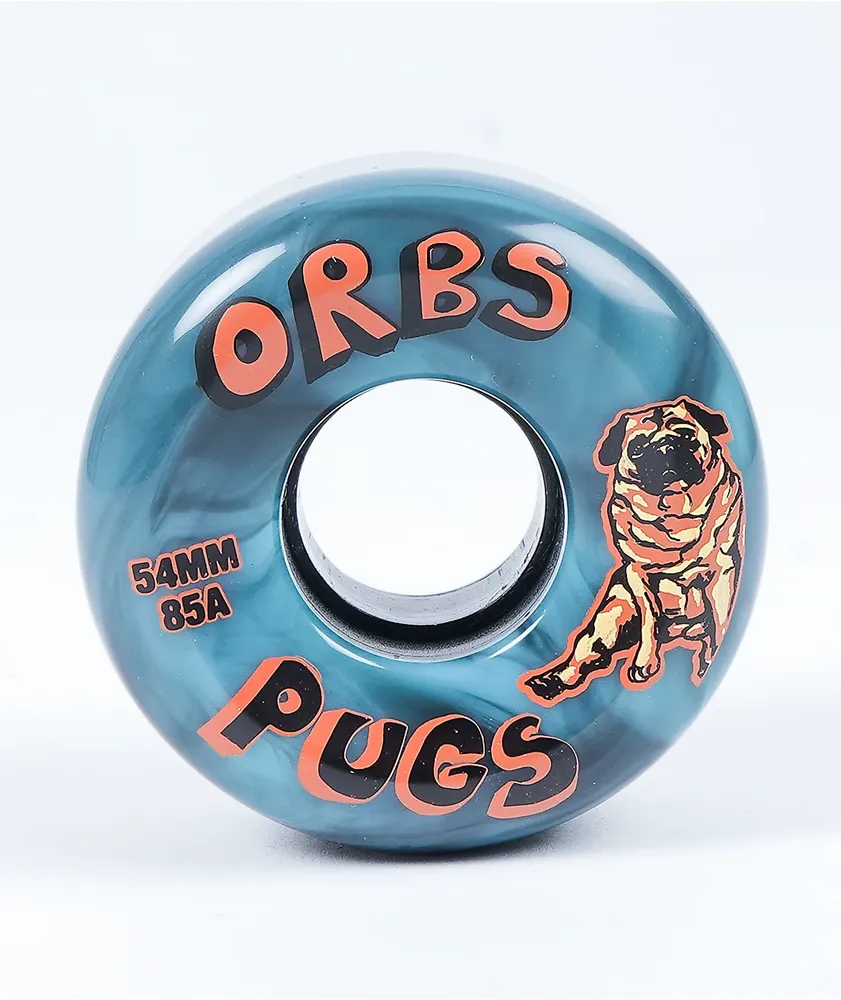 Orbs Pugs 54mm 85a Black & Blue Skateboard Wheels