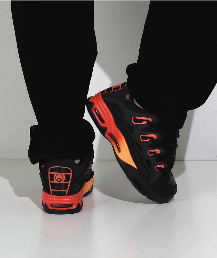 Osiris D3 2001 Black & Orange Skate Shoes