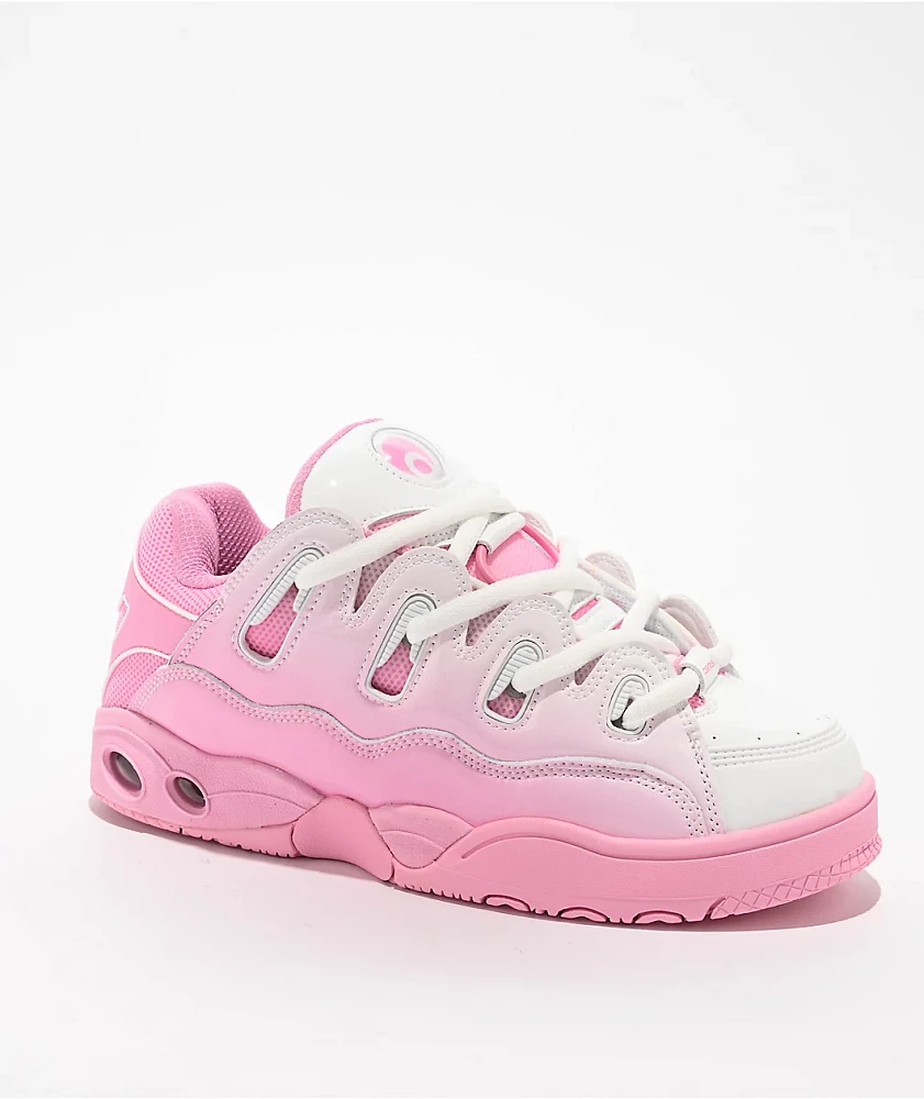 Osiris D3 OG Pink & White Fade Skate Shoes