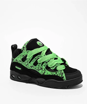 Osiris x Hazheart D3 E Black & Green Skate Shoes