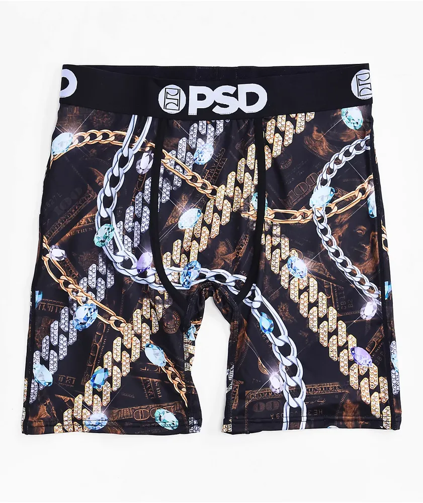 PSD Black & Gold 2 Pack Stretch Boxer Briefs - Men's Boxers in