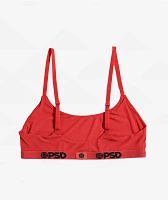 PSD Solid Mesh Red Bralette