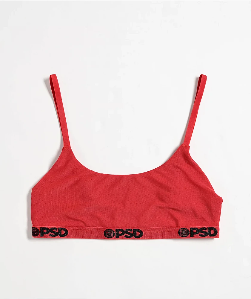 PSD Solid Mesh Red Bralette