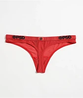 PSD Solid Mesh Red Thong Underwear