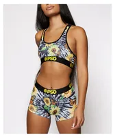 PSD Sunflower Mix Tie Dye Sports Bra