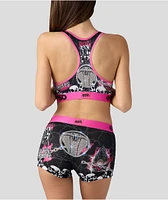 PSD x Broken Promises Chainsaw Black & Pink Sports Bra