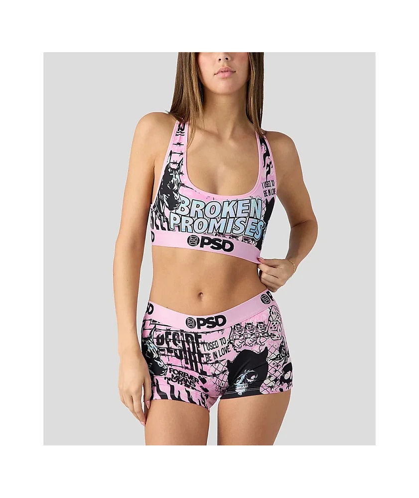 PSD x Broken Promises Holo Promises Pink Sports Bra