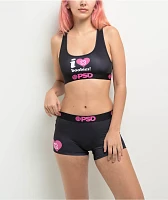 PSD x Keep A Breast Foundation I Heart Boobies Black Boyshort Underwear