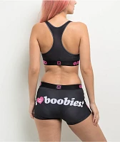 PSD x Keep A Breast Foundation I Heart Boobies Black Boyshort Underwear