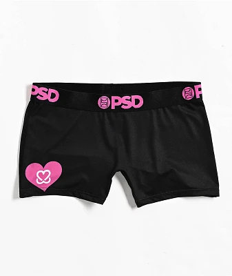 PSD x Keep A Breast Foundation I Heart Boobies Black Boyshort Underwear