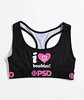 PSD x Keep A Breast Foundation I Heart Boobies Black Sports Bra