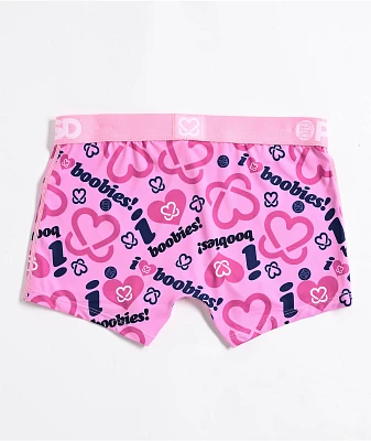 PSD x Keep A Breast Foundation I Heart Boobies Pink Boyshort Underwear