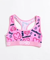 PSD x Keep A Breast Foundation I Heart Boobies Pink Sports Bra