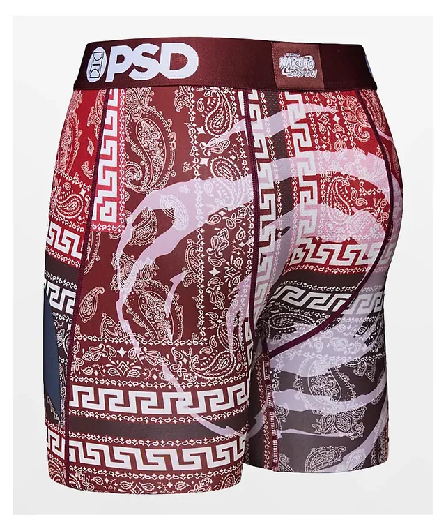 PSD x Naruto Meander Burgundy Boxer Briefs