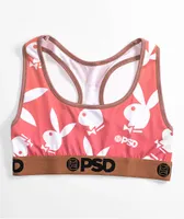 PSD x Playboy All Over Print Mauve Sports Bra